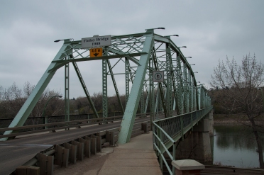The Finlay Bridge spans the South Saskatchewan River in Medicine Hat, Alberta.